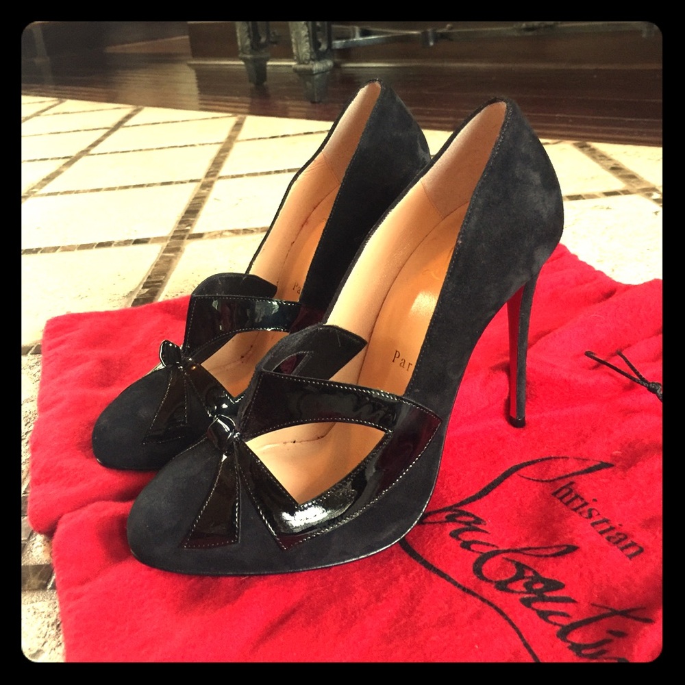 Christian Louboutin Black Suede Pumps